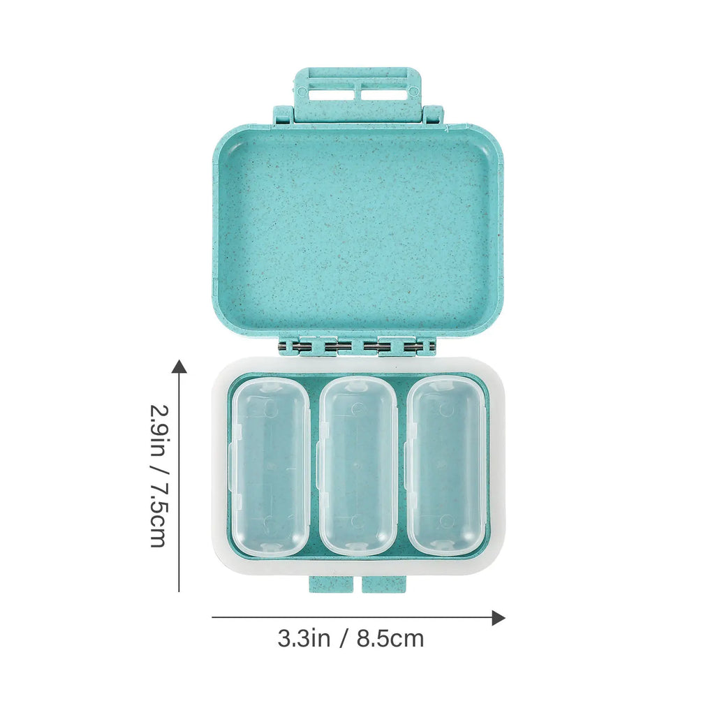 2Pcs Food-Grade Portable Pill Organizer with 3 Individual Compartments Sealed Travel Medicine Case Multi-Grid Daily Storage