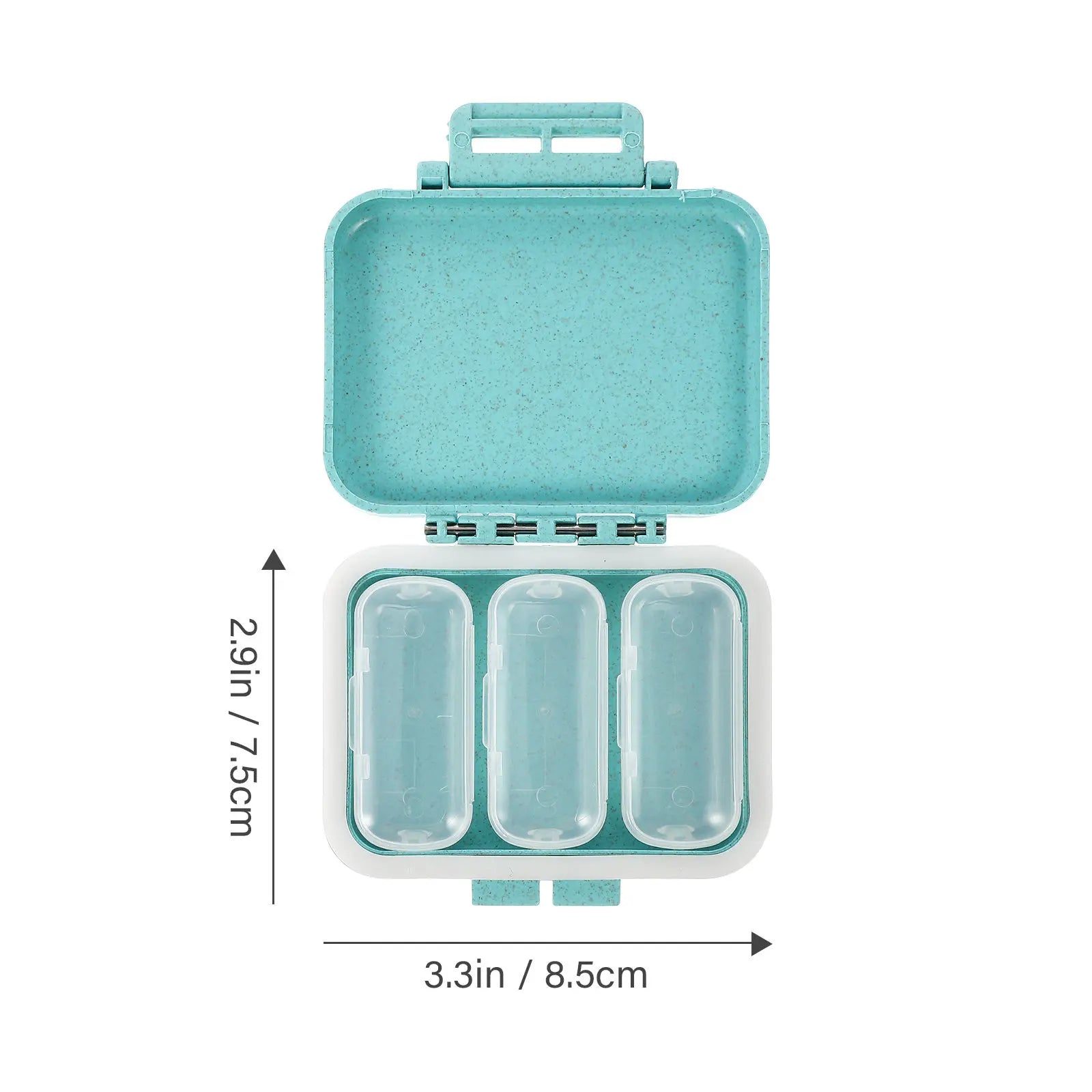 2Pcs Food-Grade Portable Pill Organizer with 3 Individual Compartments Sealed Travel Medicine Case Multi-Grid Daily Storage
