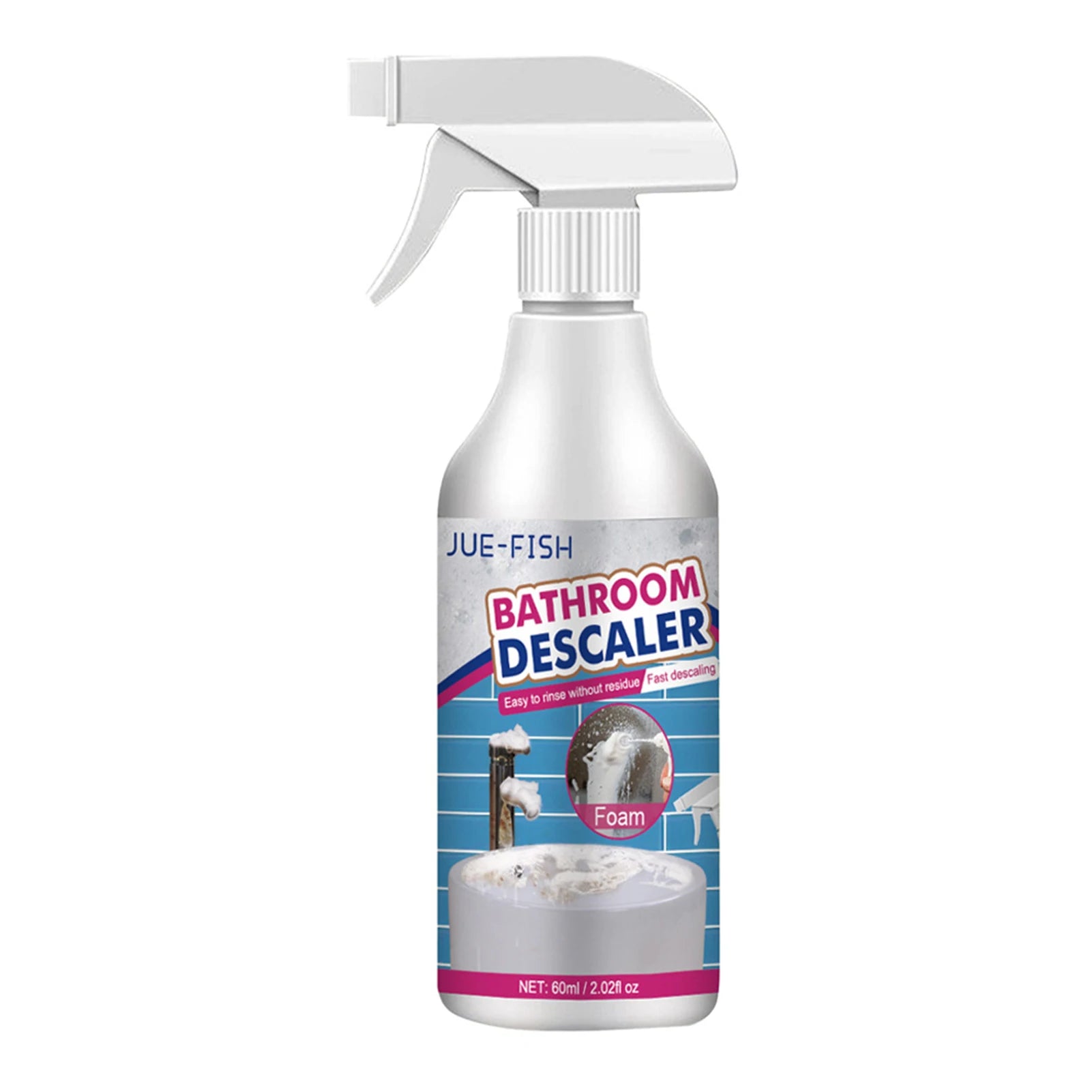 1/2pc Bathroom Cleaning Spray,60ML Multi-Purpose Cleaner Agent for Remove Stains,Bathtub Glass Washbasin Descaling Cleaning Foam