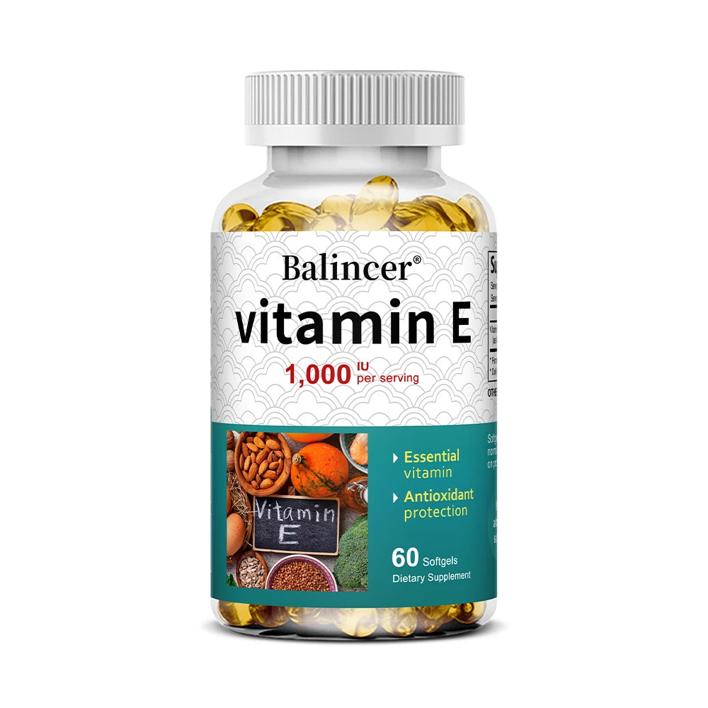 Vitamin E Supplement, 1000 IU Per Serving, Powerful Antioxidant, Supports Skin, Heart, Brain and Immune System – Non-GMO