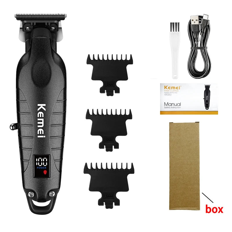 Kemei KM-2293 Original Electric Hair Clipper Rechargeable Hair Trimmer LCD Display Hairdresser Professional Cutting Machine