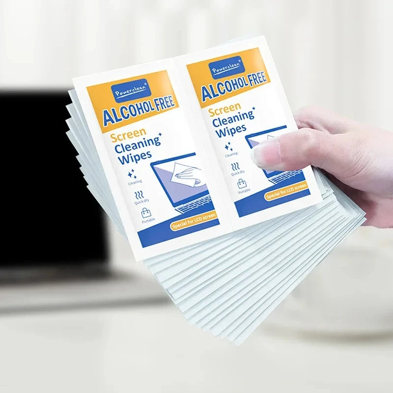 40-Pack PC Cleaning Wipes - Dry and Wet Cleaning Cloths for Car Screens, Phones, Tablets, Laptops, TVs and Monitors