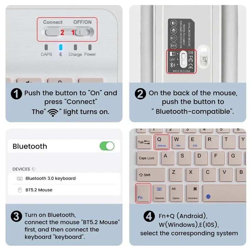 Bluetooth Wireless Keyboard Mini Keyboard For Laptop Tablet Phone Ipad Xiaomi Rechargeable Gaming Keyboard Android iOS Windows