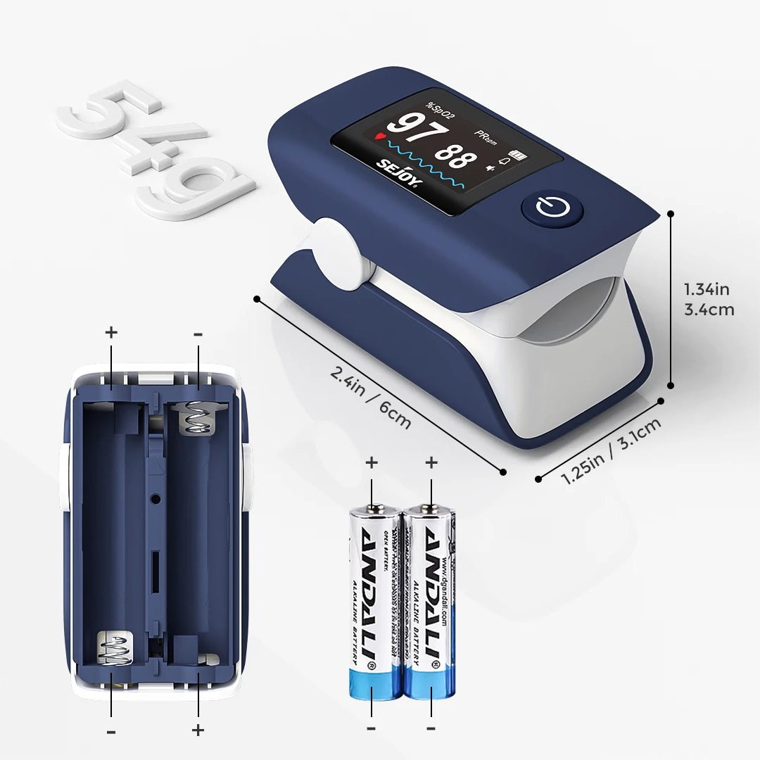 Sejoy Digital Wrist Blood Pressure Monitor,Finger Pulse Oximeter OLED Blood Oxygen Saturation,Heart Rate Meter BP Monitor
