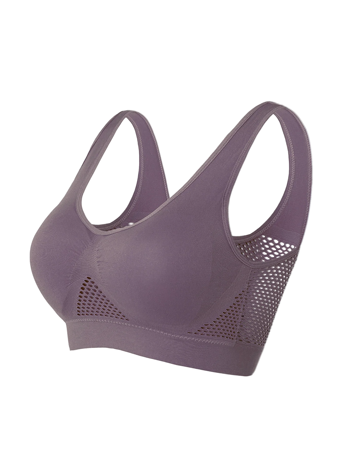 Women's Sports Bra Crop Top Fitness Gym Runing Sportswear Wireless Hollow Mesh Yoga Bra Sports Underwear Push Up@W03