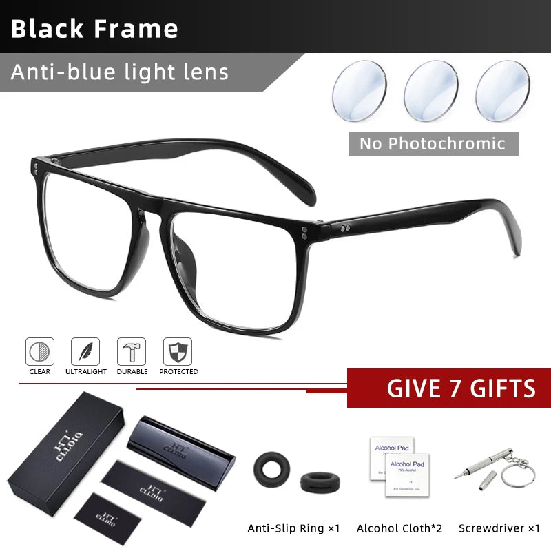 CLLOIO New Style Men Reading Glasses Women Fashion Anti Blue Ray Myopia Glasses Customizable Prescription Optical Eyewear Frames