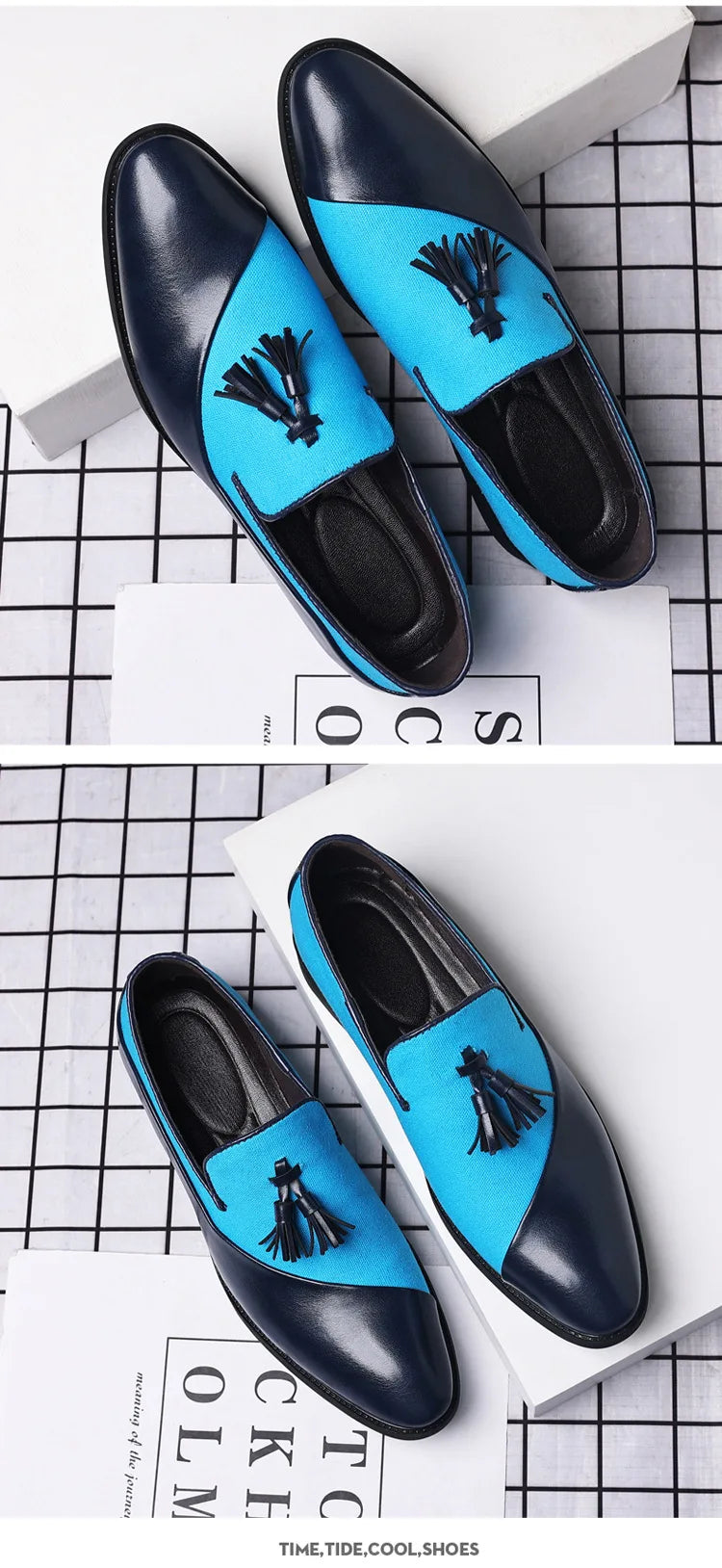 Mens Dress Shoes 2026 New Casual Leather Shoes Men Business Dress Leather Shoes Trend Versatile  Loafers  Pointed Toe Slip-On