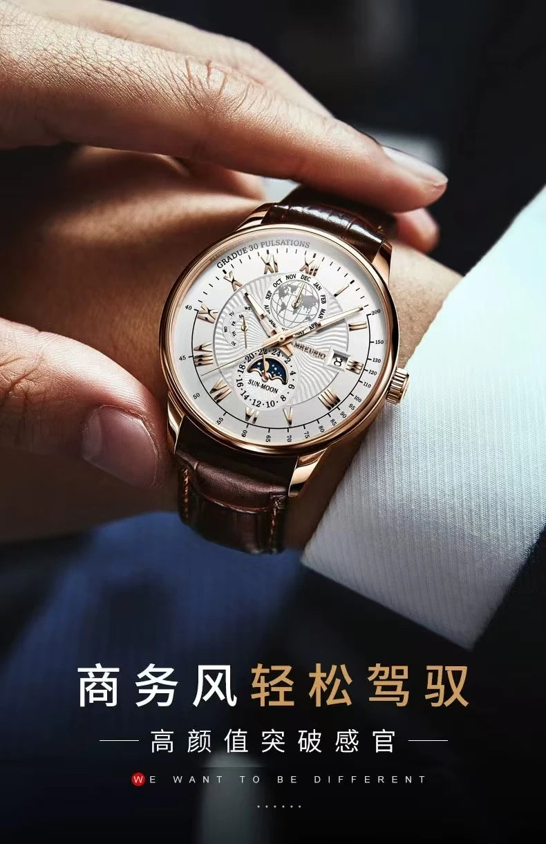 2026 Men Watch Fashion Top Luxury Sport Men's Wristwatch Waterproof Luminous Leather Date Quartz Watches Man clock