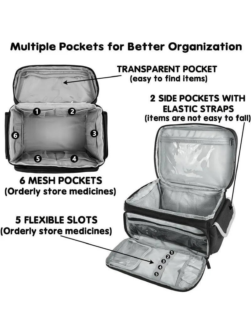 Multifunctional Medical Organizer - Portable First Aid Kit with Large Capacity for Home, Travel & Emergencies Medical Supplies