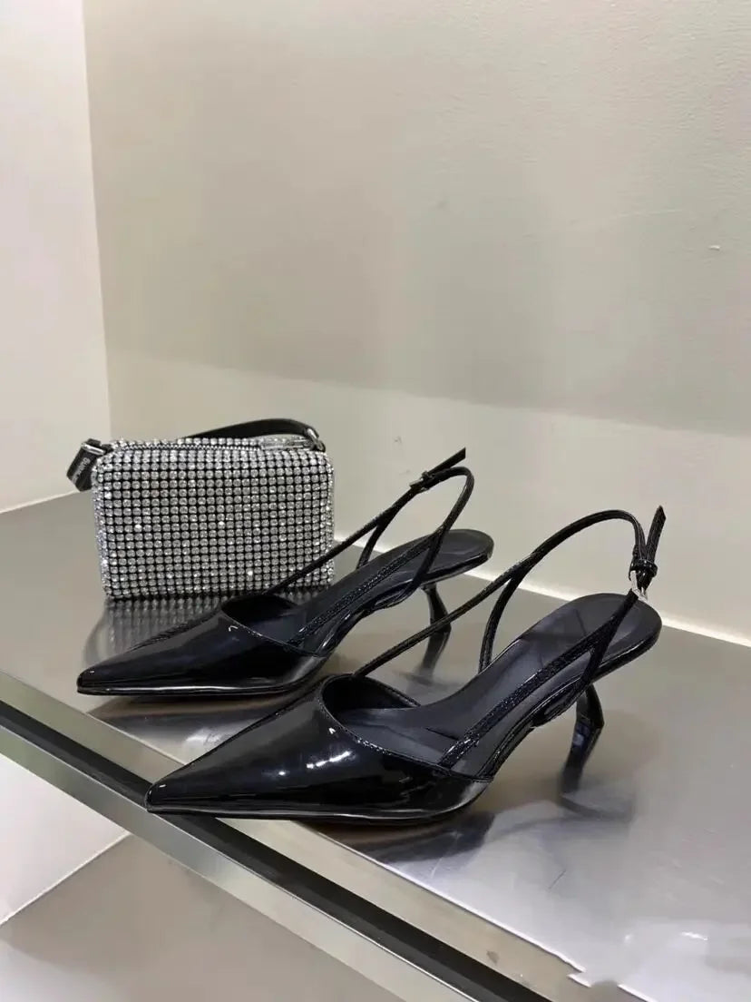 Women Pointed Toe High Heels Shoes Sandals 2024 Dress Party Fashion Summer Slippers New Flip Flops Pumps Mujer Zapatos Slides