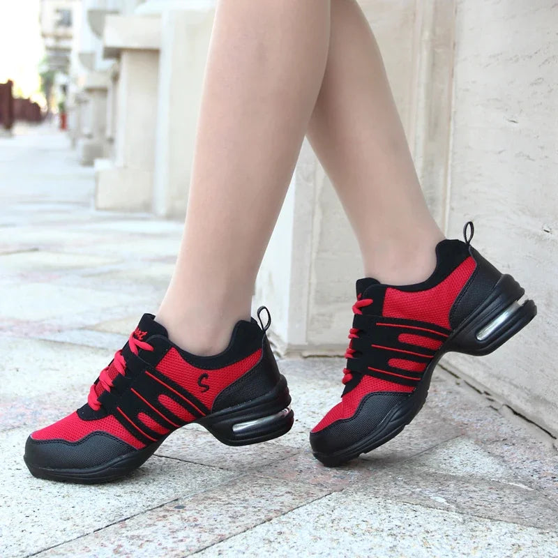 Dancing Shoes For Women Sports Feature Modern Jazz Dance Shoes Soft Outsole Breath Dance Shoes Female Waltz Sneakers Wholesale