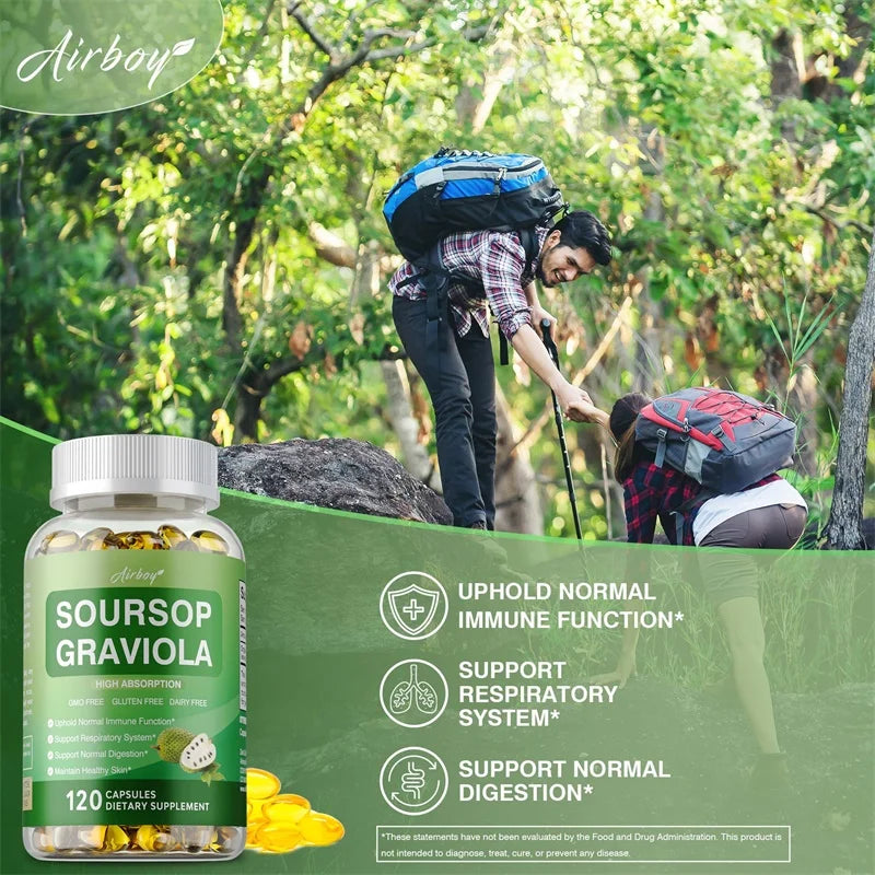 Soursop Graviola Supplement - Antioxidant, Promotes Digestion, Supports Gut Health, and Enhances Immunity