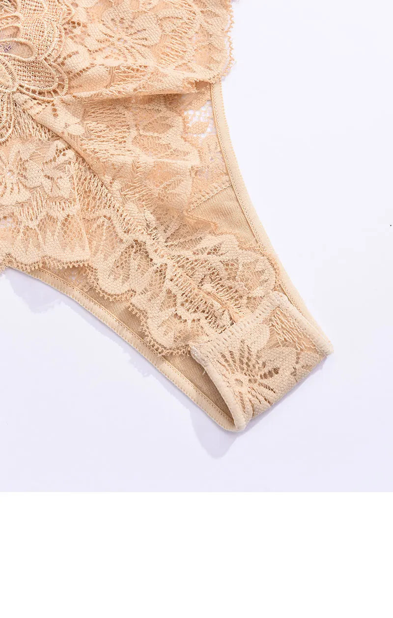 FINETOO 6Pcs/Set Perspective Lace Panties Hollow Out Low-waist Underwear Thongs Female Underpants Breathable Lingerie Intimates