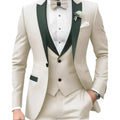 New Business Casual MC Wedding Groom Best Man Dress Jacquard Men's Suit Three-piece Set  Wedding Suits for Men  Mens Suits  Suit