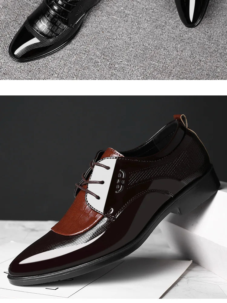 Men's Oxfords Shoes Lace Up Point Toe Business Casual Shoes for Men Wedding Party Office Men's Shoes Luxury Dress Shoe 2026 New