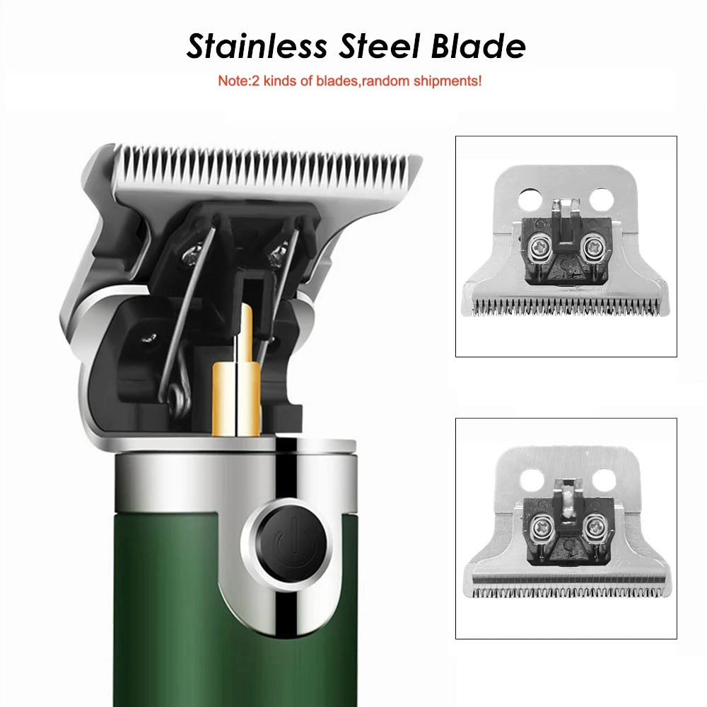 Professional USB Rechargeable Hair Clipper Electric Hair Trimmer Beard Shaving Machine 0mm Men Barber Haircut Tool 18650 Lithium