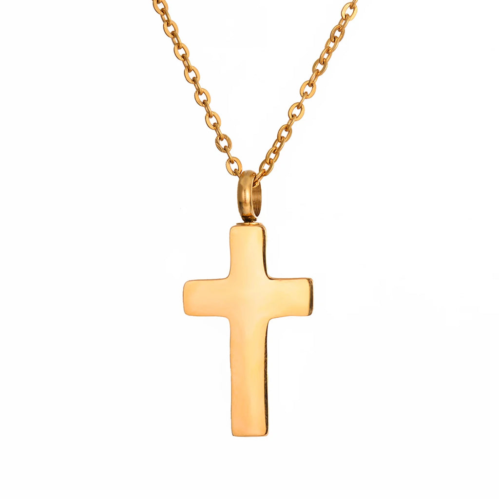 Cremation Cross Necklace for Ashes Stainless Steel Cross Urn Pendant Ashes Holder Memorial Jewelry