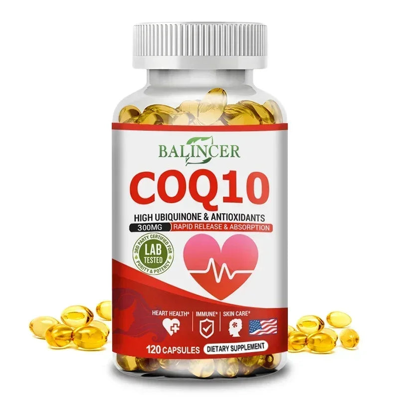 CoQ10 Softgels - Coenzyme Q10 (ubiquinone) Supplement, Highly Absorbed, Antioxidant, Supports Heart Health and Energy Production