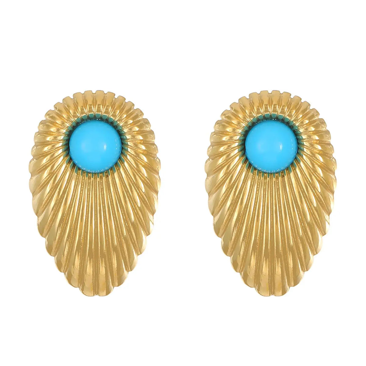 Stainless Steel Wrinkled Gold Color Earrings For Women Metal Earing Jewelry 2026 Trending Vintage Round Square Heart Earrings