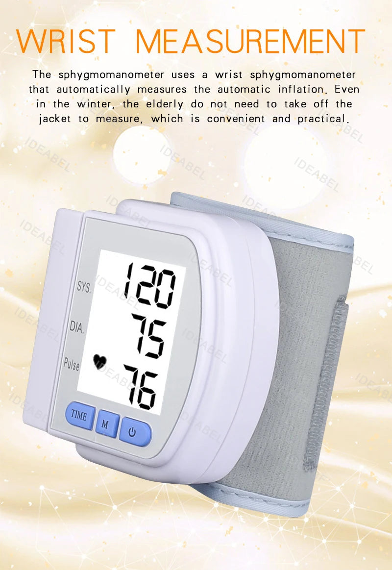 Digital Wrist Blood Pressure Monitor Medical Upper Arm Sphygmomanometer Automatic Tonometer Tensiometro Blood Pressure Meter