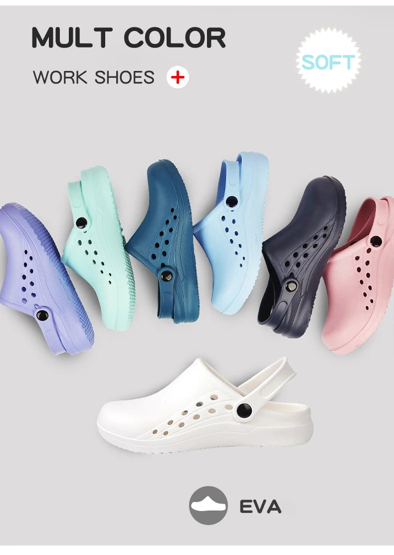 Unisex Scrub Clogs Nurse Medical Shoes EVA Ultra Light Anti Slip On Hospital Doctor Slippers Sandal Nursing Clog X06