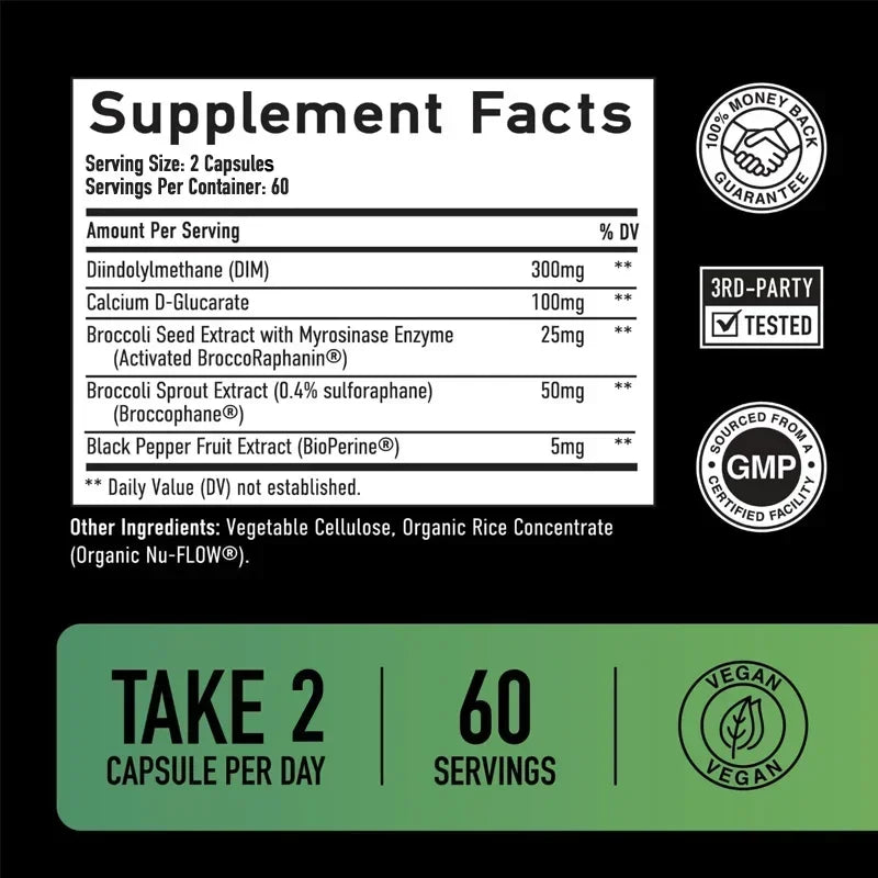 DIM Capsules - Support Fat Metabolism, Increase lean Muscle, Increase Muscle Strength, Improve Athletic Performance