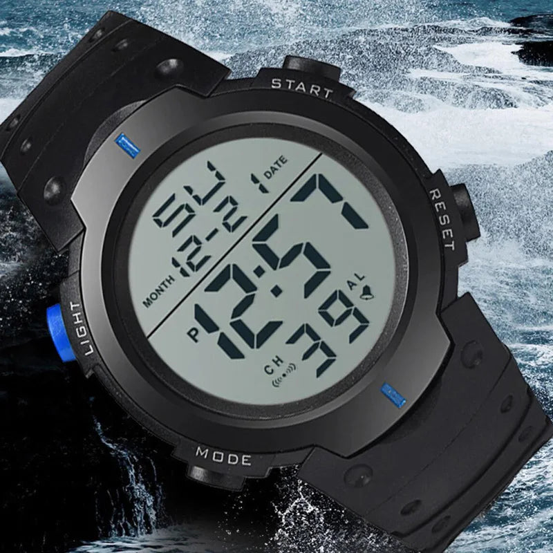 Men Electronic Watch Sports Watches For Men Waterproof Luminous Multifunction Outdoor Fitness Large Screen Electronic Wristwatch