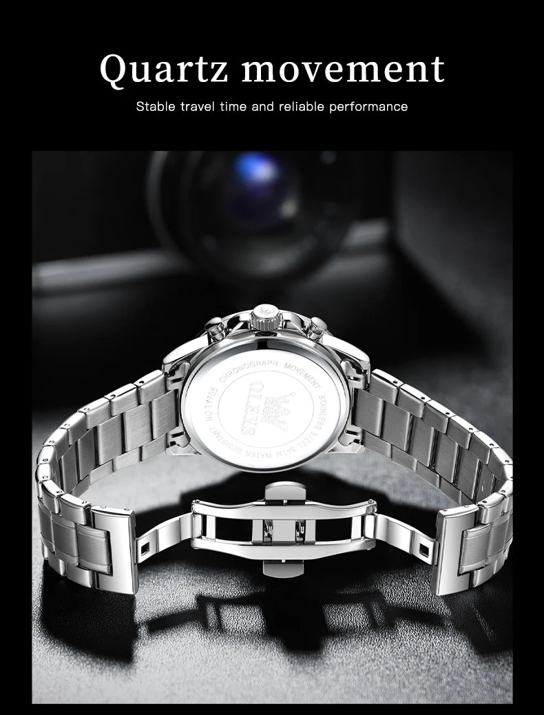 OLEVS Top Men's Watches Luxury Waterproof Luminous Classic Quartz Wrist Watch for Men Chronograph STOP WATCH Sports Man Watch