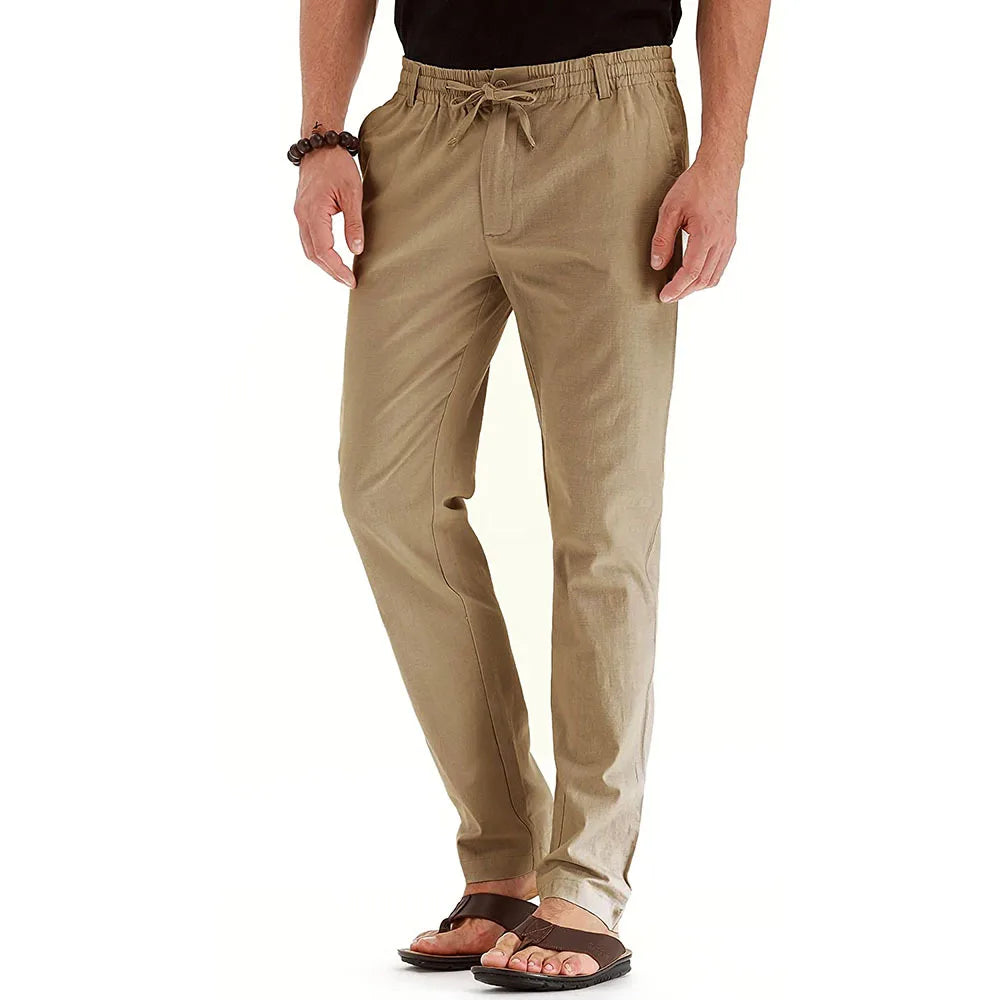 Large casual pants for men, trendy business casual pants for spring and autumn, comfortable straight leg solid color trousers