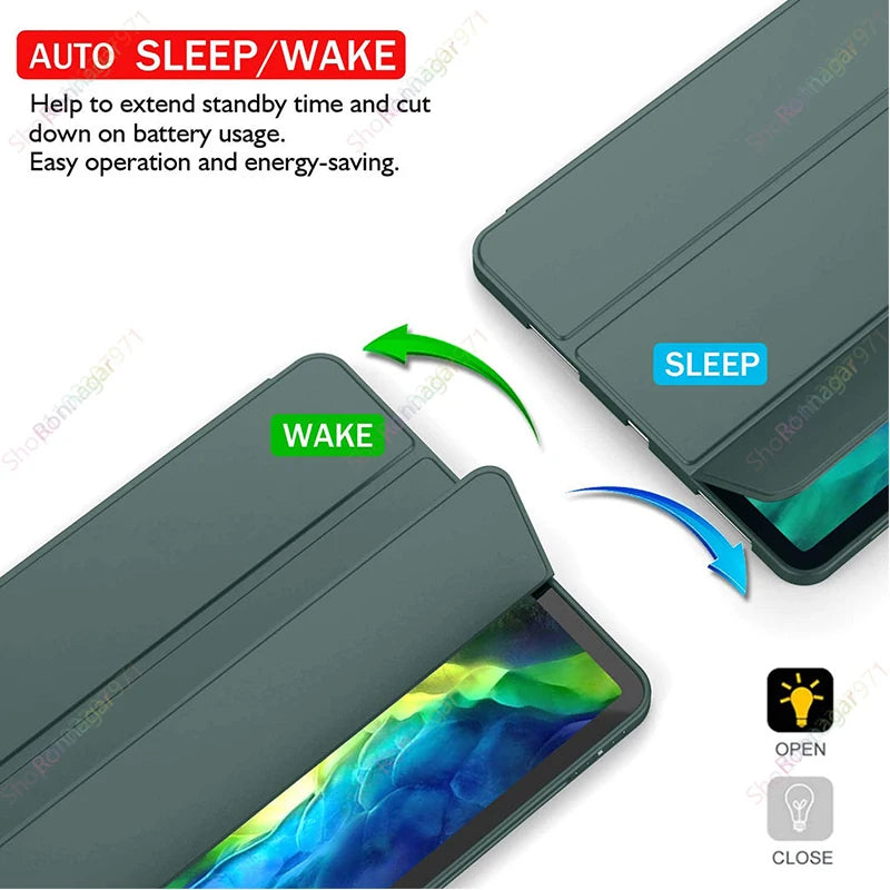 Pencil Holder Case for ipad 10th Gen 10.9 2024 2025 A16 11th Air13 M3 M2 Air4 5 6 10.9 Pro11 M4 M2 7 8 9th 10.2 Pro12.9 5th 6th