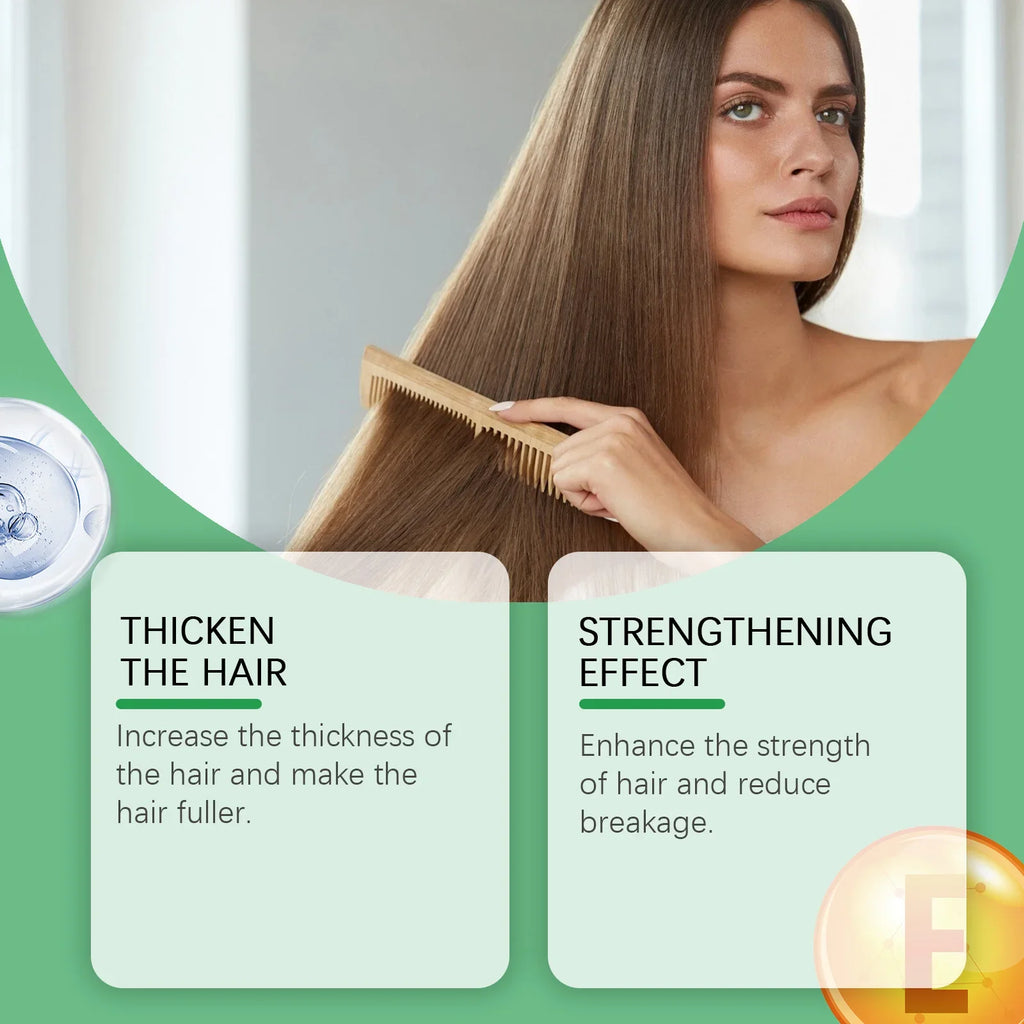 3pcs Rosemary Hair Growth Shampoo Thickening Hydrolyzed Keratin Dry Frizzy Damaged Repair Moisturizing Scalp Cleaning Shampoo