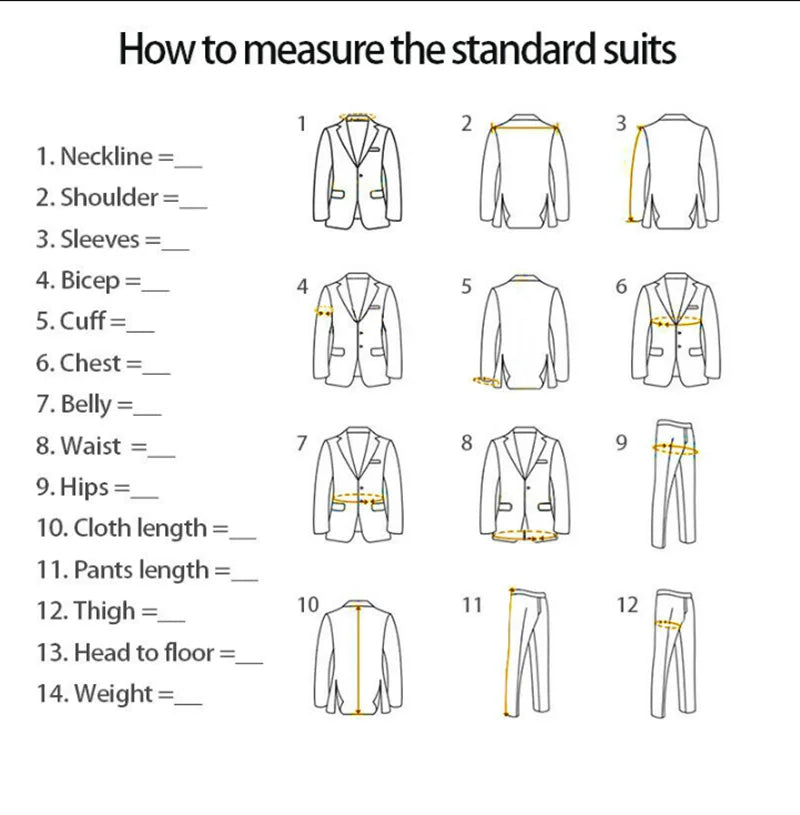 Men's Suit 3-piece Formal Blazer Pants Vest Wedding Groom Tuxedo Customized Elegant Men's Suits