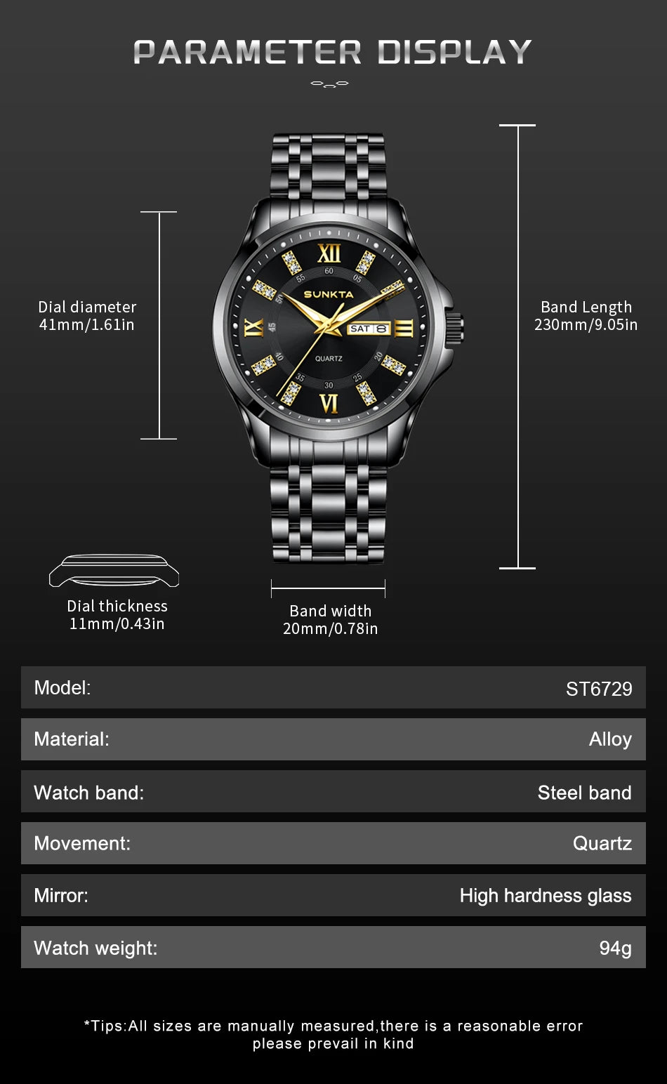 LIGE Men's Watches Top Brand Casual Original Wristwatch Waterproof Stainless Steel Scratch-Resistant Mirror Watch for Man Reloj