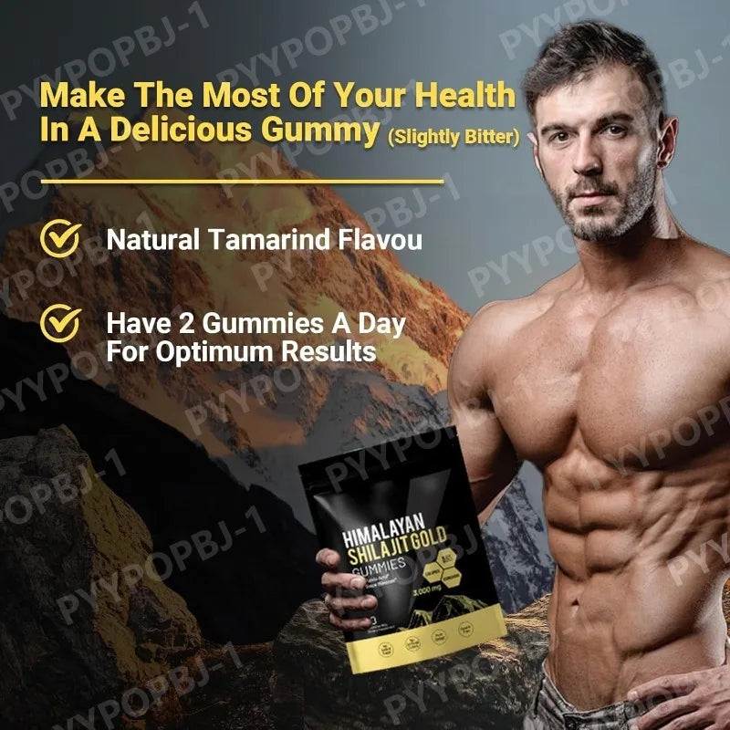 Pure Himalayan Shilajit Gummies Supplements Contain 3000mg xilaizhi & 85+ Trace Minerals Daily health support 60 Pieces
