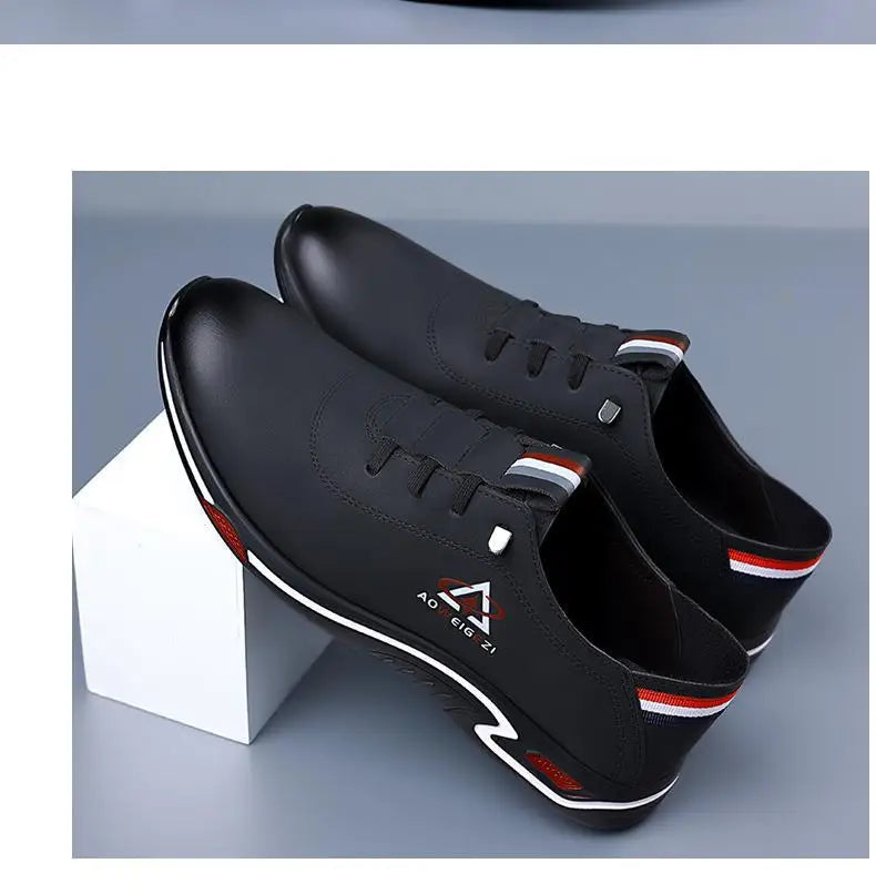 Men's Shoes Fashion Soft Soled Men Casual Shoes British Style Formal Shoes Breathable Lace-Up Bottom Light Sneakers Male Size