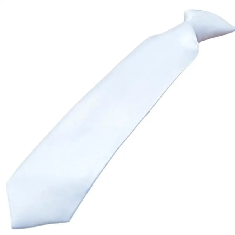 Fashionable Zippered Neck Tie in Classical Color for Wedding Parties and Everyday Wear White Silk Pre Tied Necktie