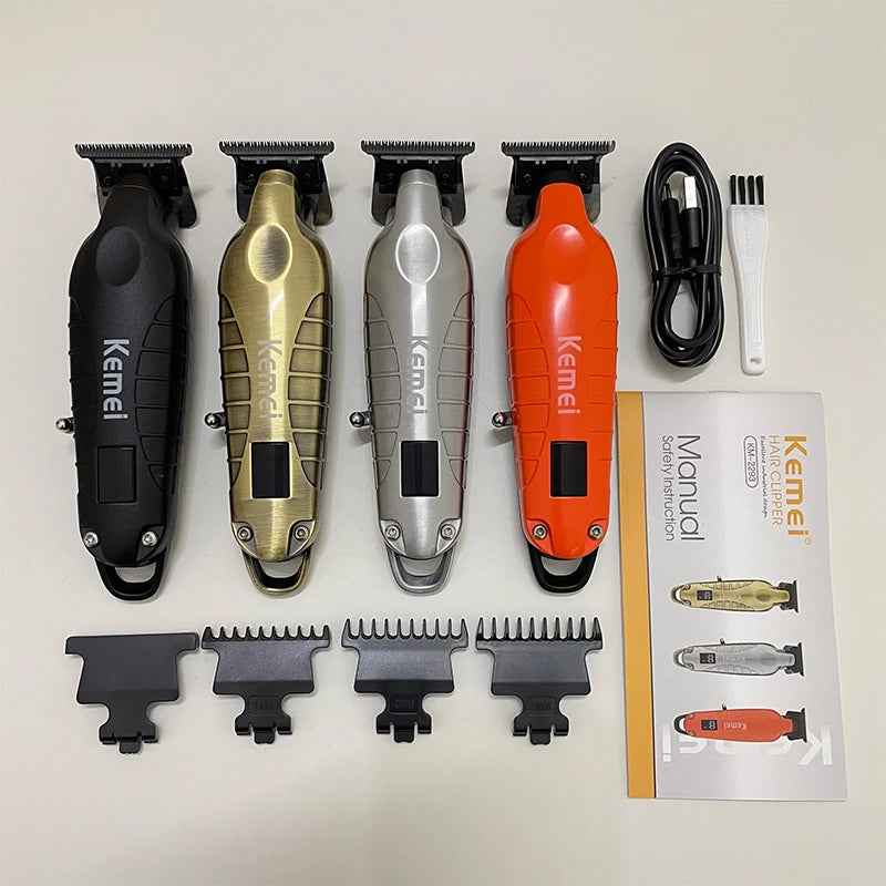 Kemei KM-2293 Original Electric Hair Clipper Rechargeable Hair Trimmer LCD Display Hairdresser Professional Cutting Machine