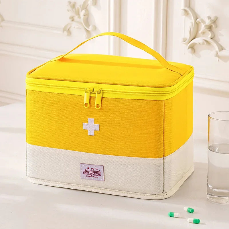 Medicine Organizer Bag for Family - Large Capacity Portable Drug Storage Pouch, First Aid Kit for Home & Travel Use
