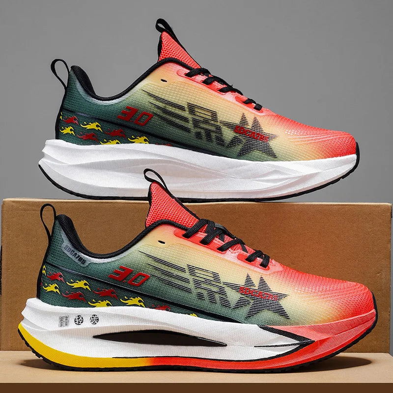 Men's Fashionable Sports Shoes, Non-Slip and Durable Tennis Shoes - Traditional Footwear - Road Running Shoes - Fitness Training Shoes - High-Top Non-Slip Soles - Suitable for All Seasons - Unisex Design