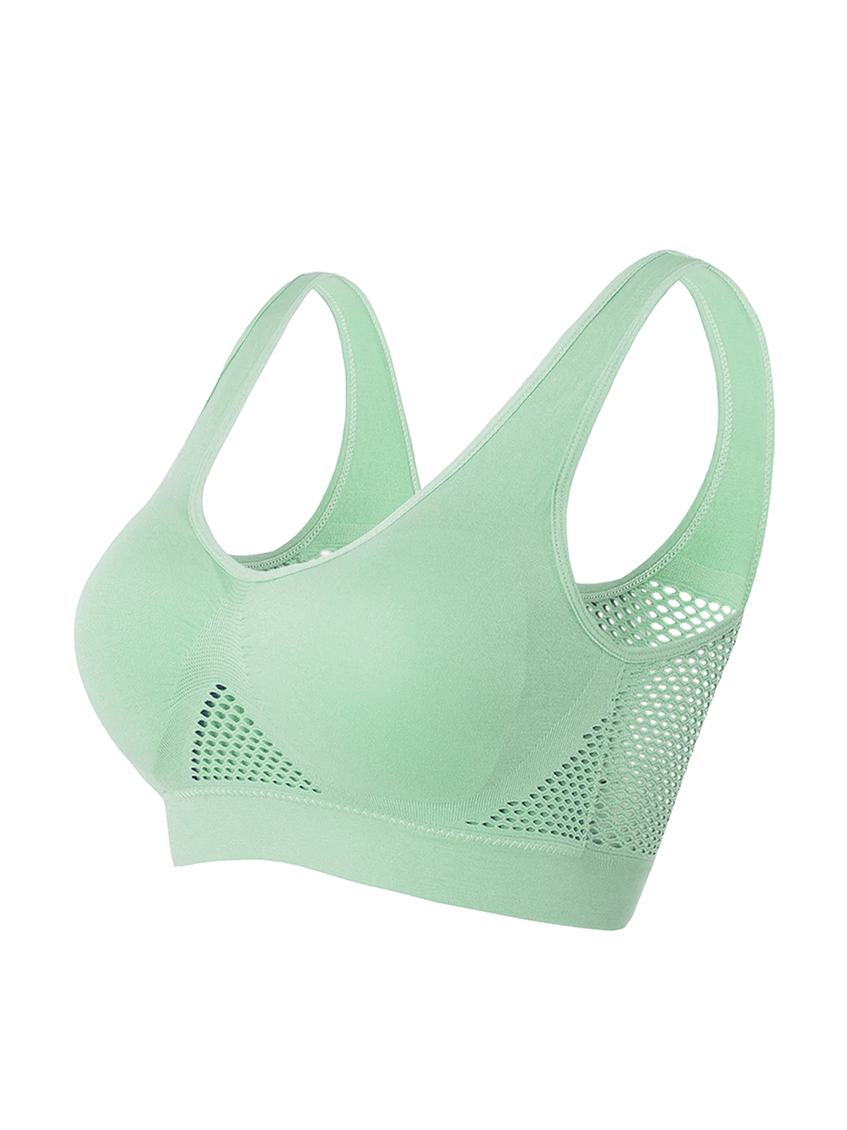 Women's Sports Bra Crop Top Fitness Gym Runing Sportswear Wireless Hollow Mesh Yoga Bra Sports Underwear Push Up@W03