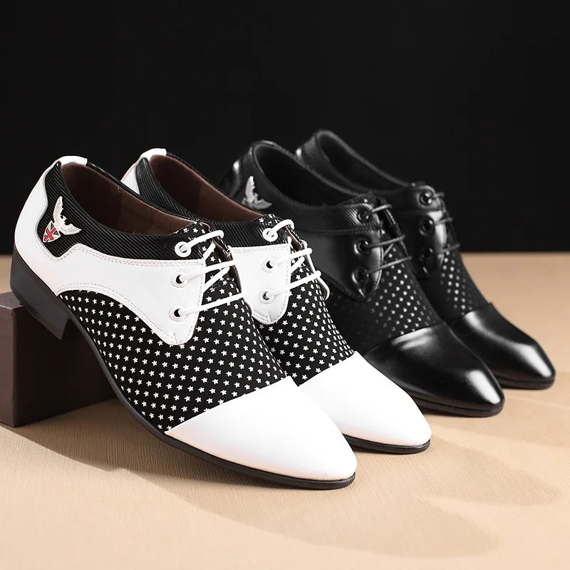 Mens Dress Shoes for Men Lace-Up Fashion Office High Quality Leather Comfy Business Man Formal Shoe Wedding Party Style Footwear