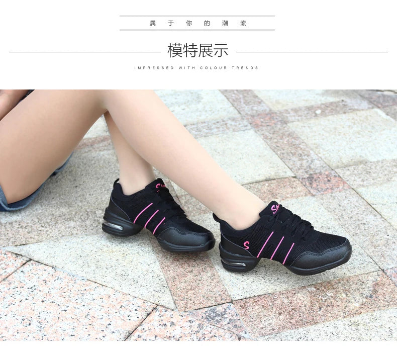 Dancing Shoes For Women Sports Feature Modern Jazz Dance Shoes Soft Outsole Breath Dance Shoes Female Waltz Sneakers Wholesale