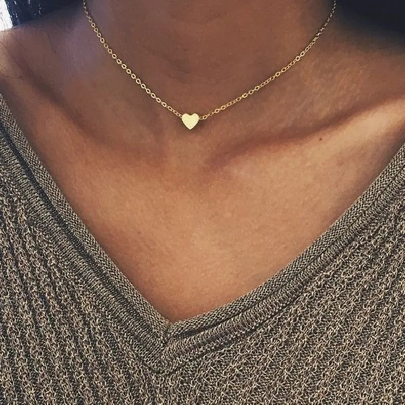 FSUNION 2025 New Fashion Choker Gold Color Silver  Chain Star Heart Moon Pendants Necklace For Women Jewelry Gifts
