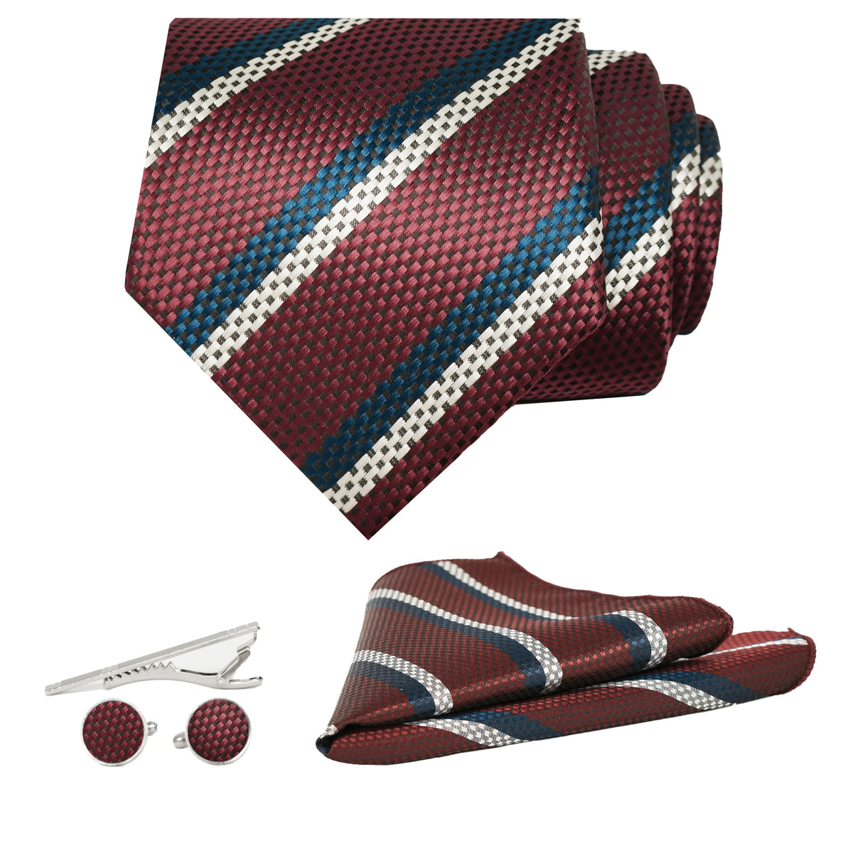 Men's 8cm Classic Silk Tie Weaving Flower Paisley Jacquard Stripe Tie Formal Wedding Party Business