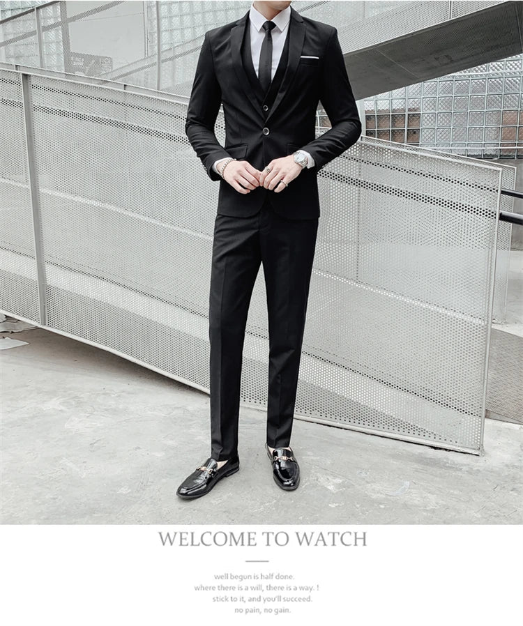 Suits for Men - 3 Pieces - New Fabrics - Fashionable Business Gentleman - Slim Fit - Wedding  Professional Business Formal Dress