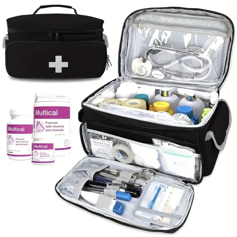Multifunctional Medical Organizer - Portable First Aid Kit with Large Capacity for Home, Travel & Emergencies Medical Supplies