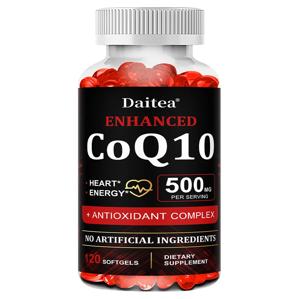 High Absorption CoQ10 500MG - for Heart Health&Energy Production - Enhanced CoQ10 Nutritional Supplements with Coenzyme Q10