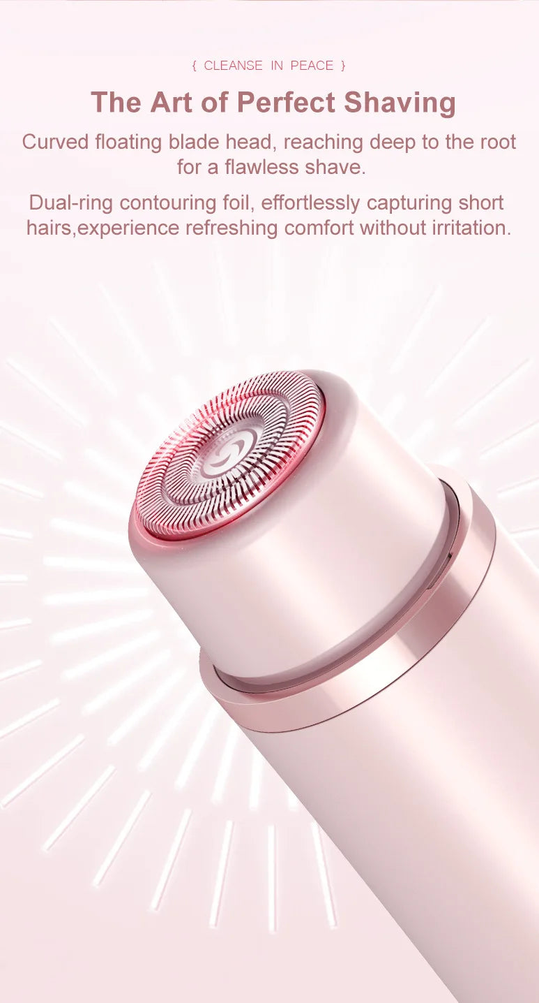 2 in 1 Dual-Head Painless Women Electric Razors Bikini Trimmer Wet Dry Use for Ladies Pubic Hair Detachable Head Electric Shaver