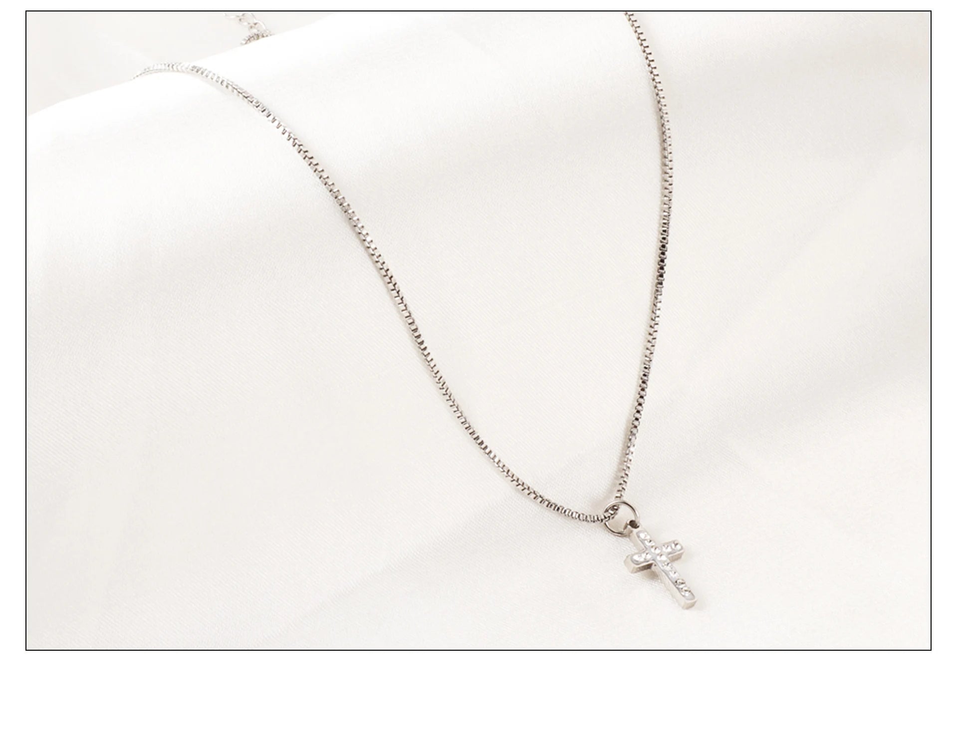 Classic Cross Pendant Necklaces For Women Girls Fashion Gold Plated Stainless Steel O Chain Collares Para Mujer Jewelry Gifts