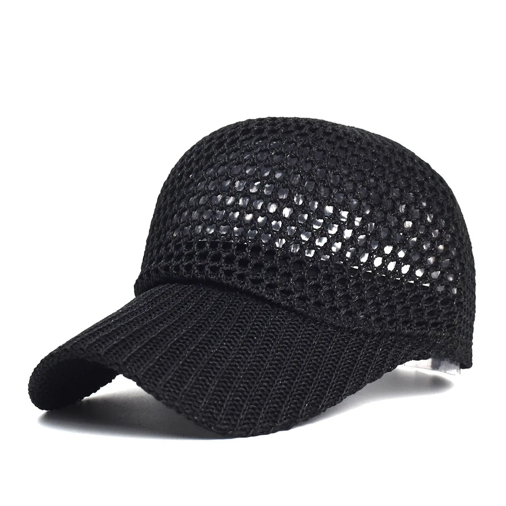 Men Fishing Hat Summer Full Mesh Baseball Cap Unisex Trucker Cap Trucker Caps Quick Dry Golf Running Hat Adjustable Snapback Hat